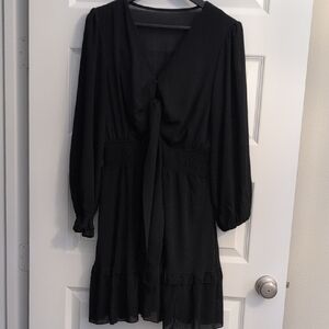 Elegant Black Long Sleeve Dress